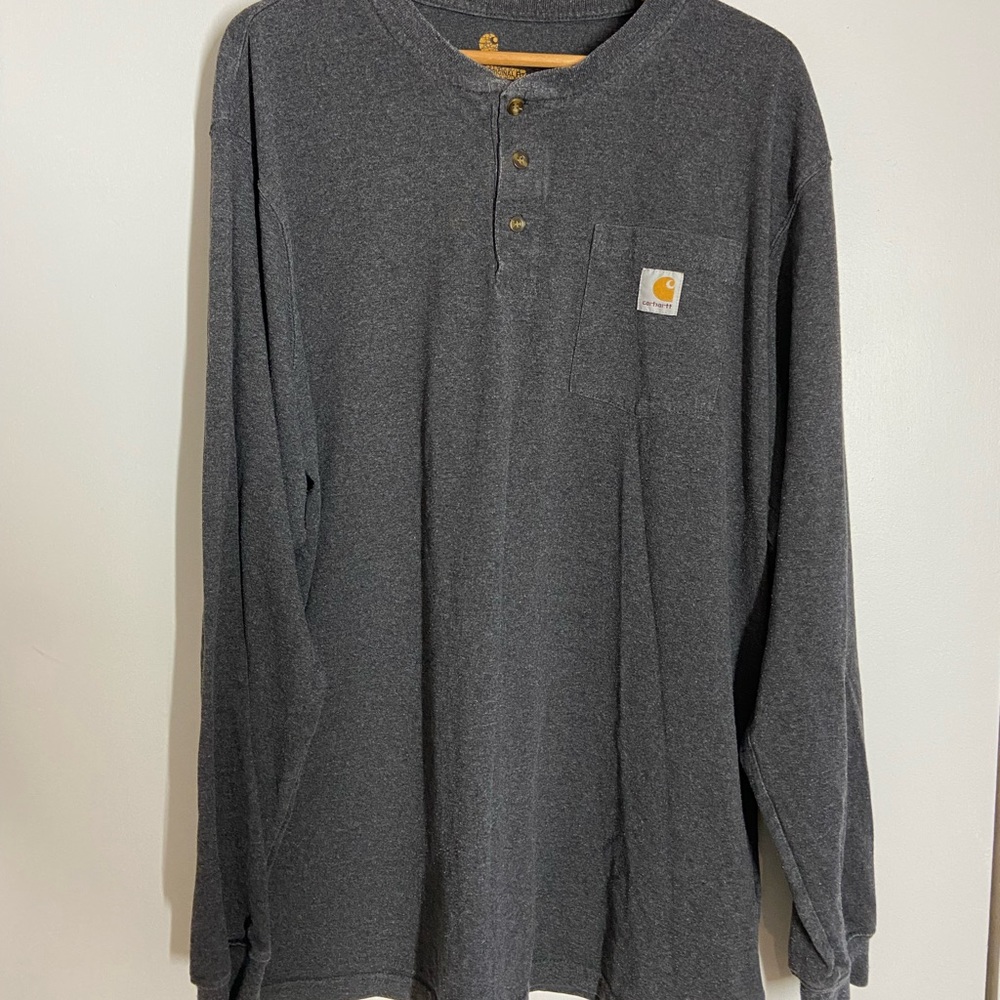 Grey Men’s Carhartt Long-Sleeved Shirt